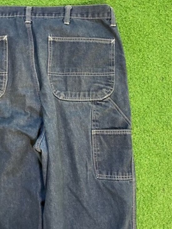Vintage Roebucks Carpenter Jeans Blue Denim Workwear Pants 36x30 - Picture 6 of 6